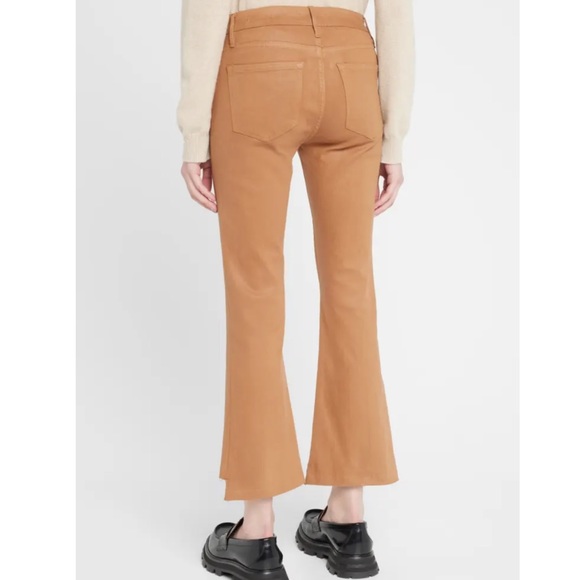 Frame Le Crop Mini Boot Step Hem Coated Jeans in Latte Size 31 - Picture 4 of 12